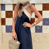 Sienna - Vestido Elegante Con Espalda Escubierta y Cuello Cruzado