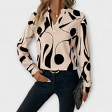 Nuria - Elegante Blusa de Manga Larga con Escote en Punta
