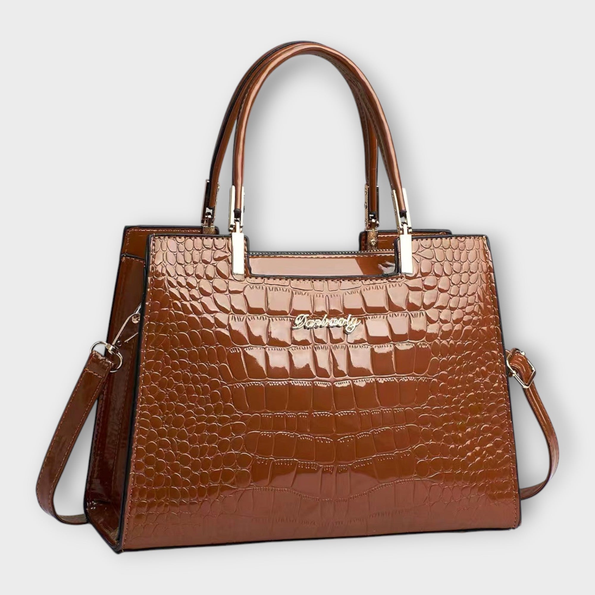 Ángeles - Bolsa Elegante con Patrón de Piel de Cocodrilo Brillante