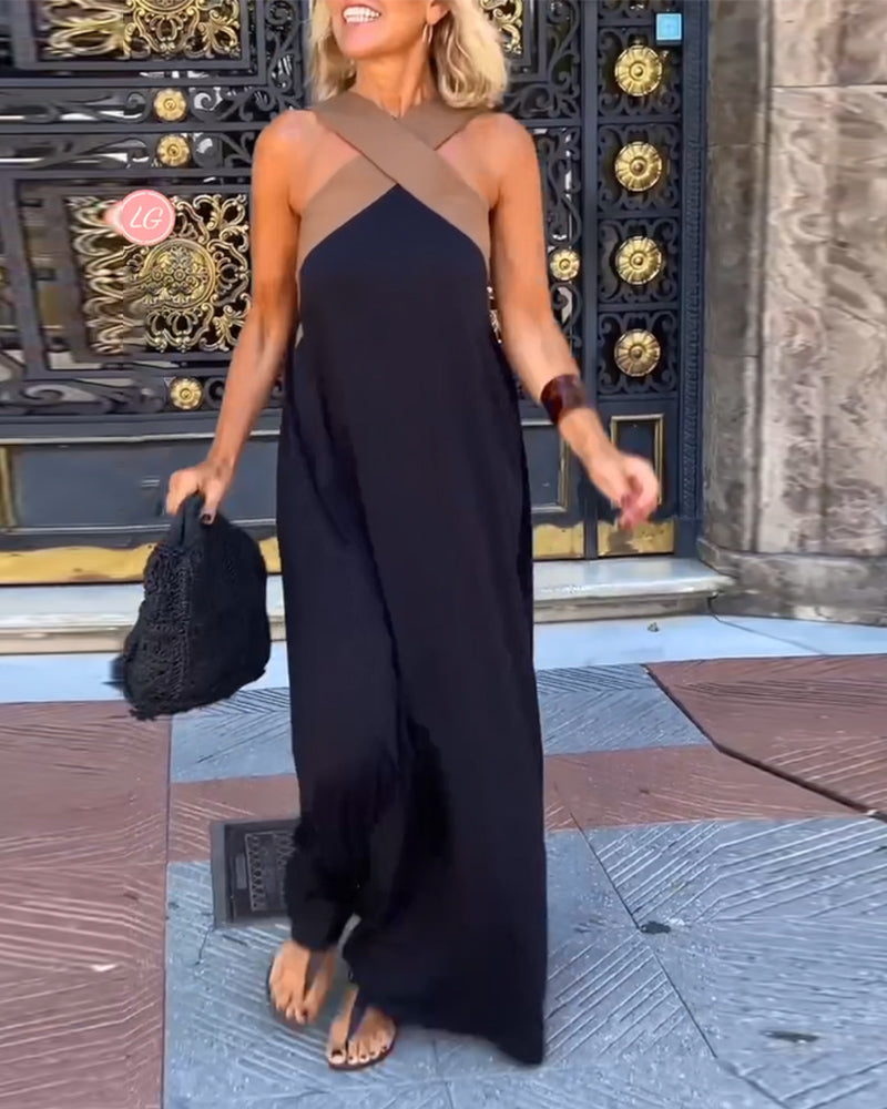 Sienna - Vestido Elegante Con Espalda Escubierta y Cuello Cruzado