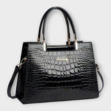 Ángeles - Bolsa Elegante con Patrón de Piel de Cocodrilo Brillante