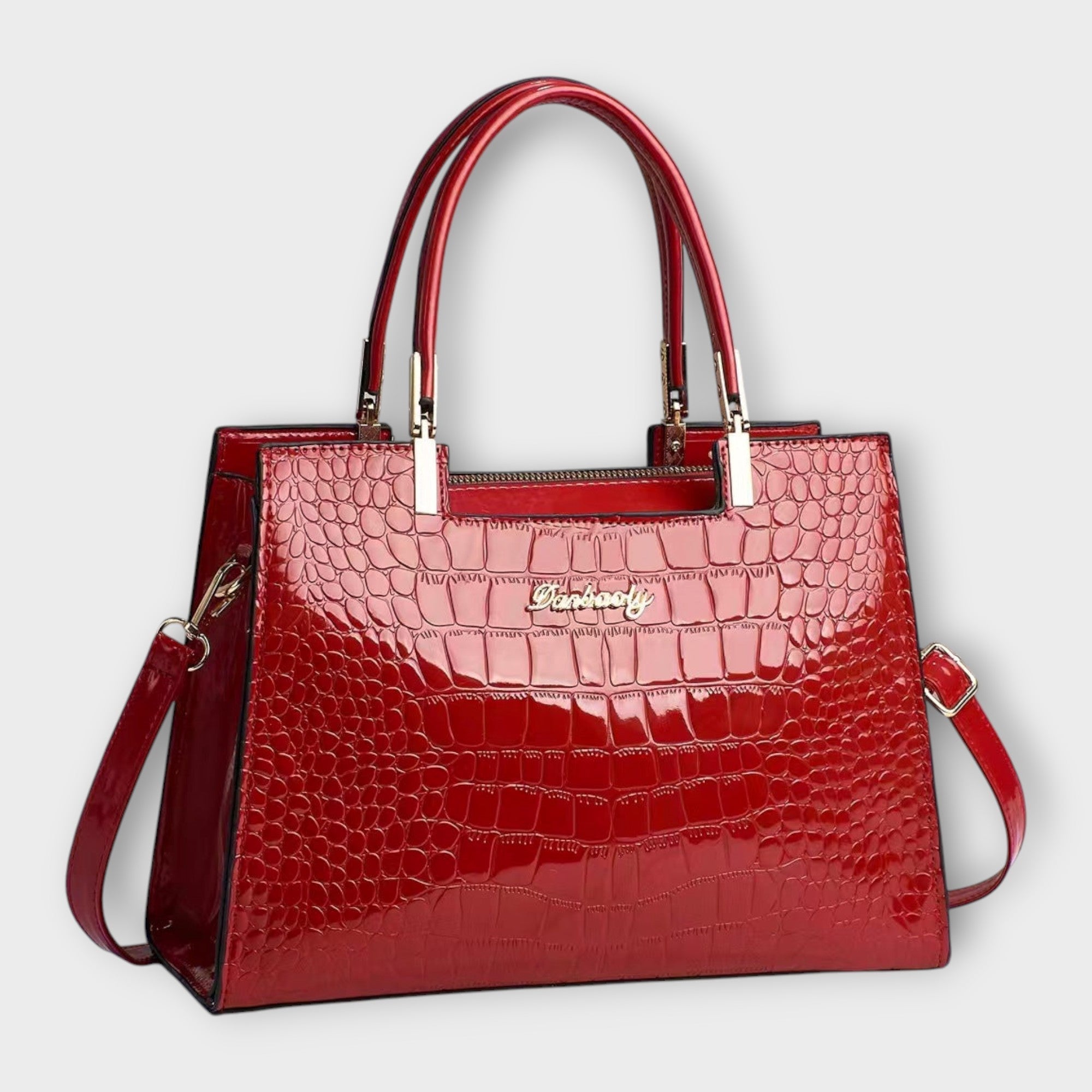 Ángeles - Bolsa Elegante con Patrón de Piel de Cocodrilo Brillante
