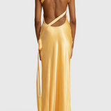 Lucra Vestido Maxi con Tirantes Diagonales y Espalda Descubierta