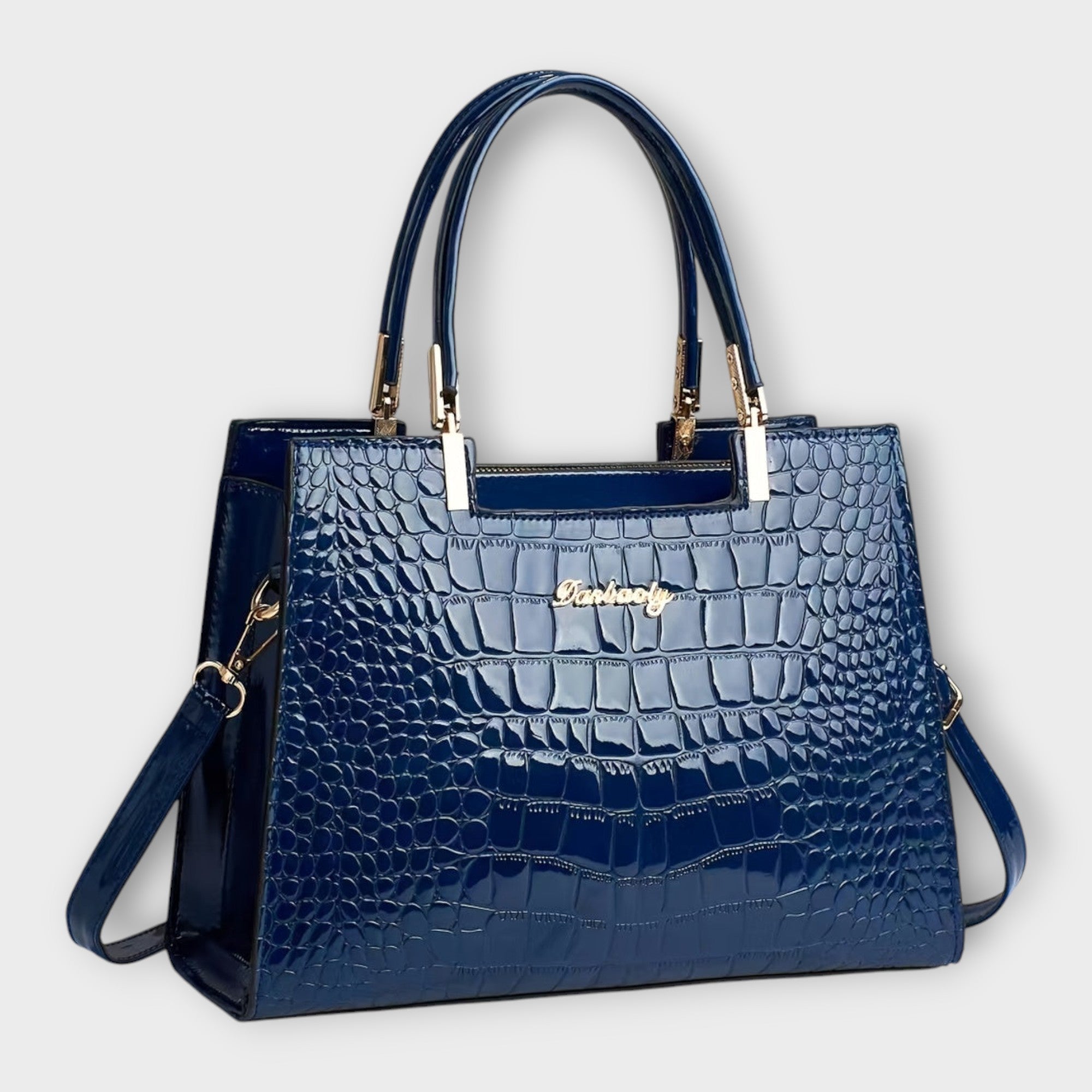 Ángeles - Bolsa Elegante con Patrón de Piel de Cocodrilo Brillante