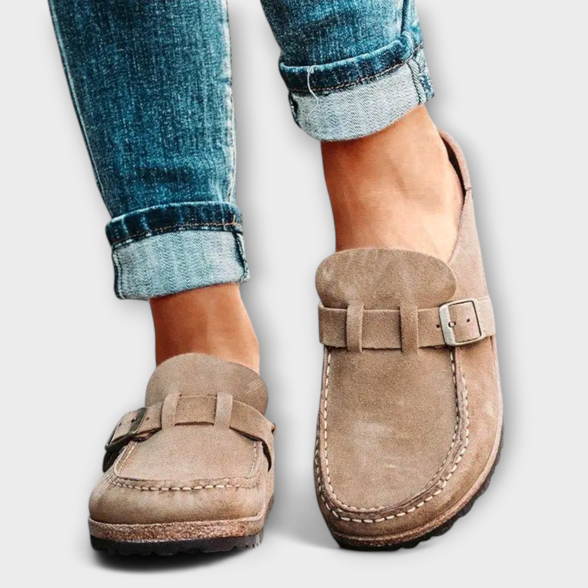 Eva - Mocasines ortopédicos elegantes para mujer con hebilla decorativa profesional