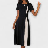 Hanne - Vestido Midi Blanco y Negro