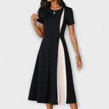 Hanne - Vestido Midi Blanco y Negro
