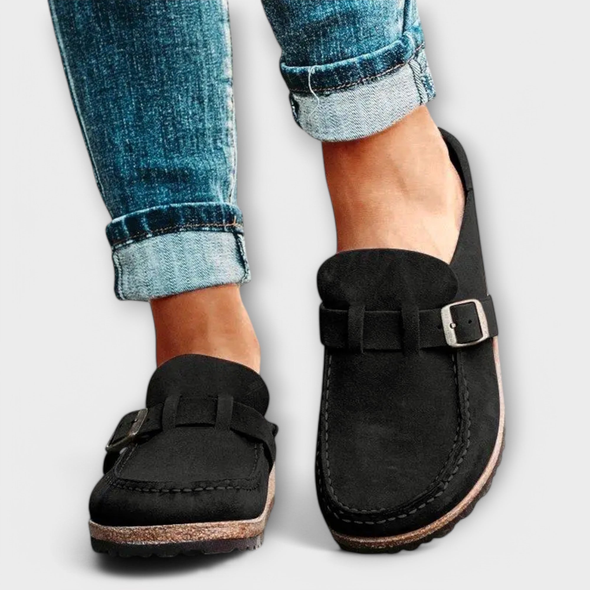 Eva - Mocasines ortopédicos elegantes para mujer con hebilla decorativa profesional