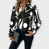 Nuria - Elegante Blusa de Manga Larga con Escote en Punta