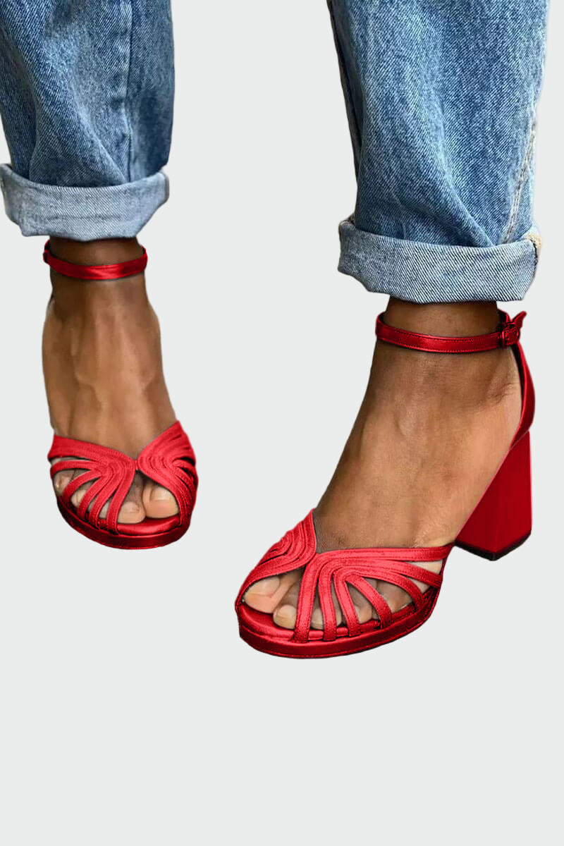 Πέδιλα με δίχρωμο τακούνι