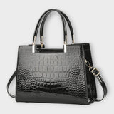Ángeles - Bolsa Elegante con Patrón de Piel de Cocodrilo Brillante