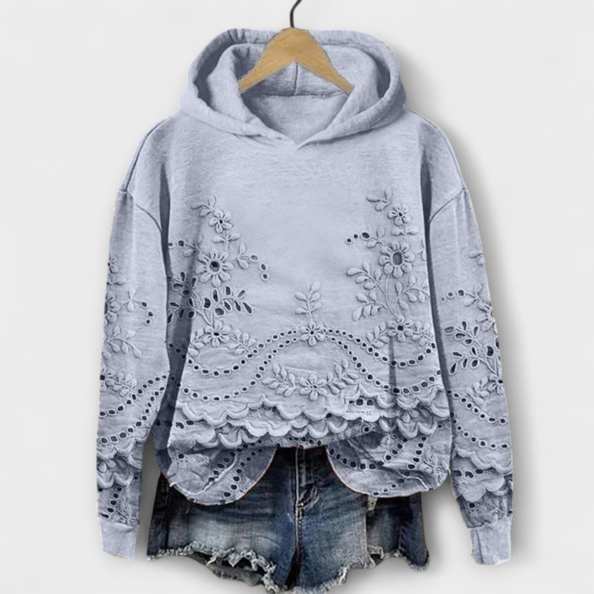 Grace – Vintage Hoodie με λουλουδάτο σχέδιο