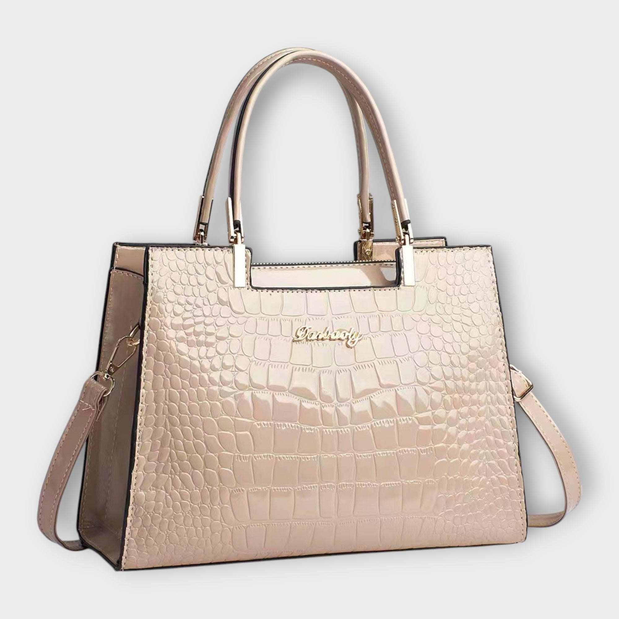 Ángeles - Bolsa Elegante con Patrón de Piel de Cocodrilo Brillante