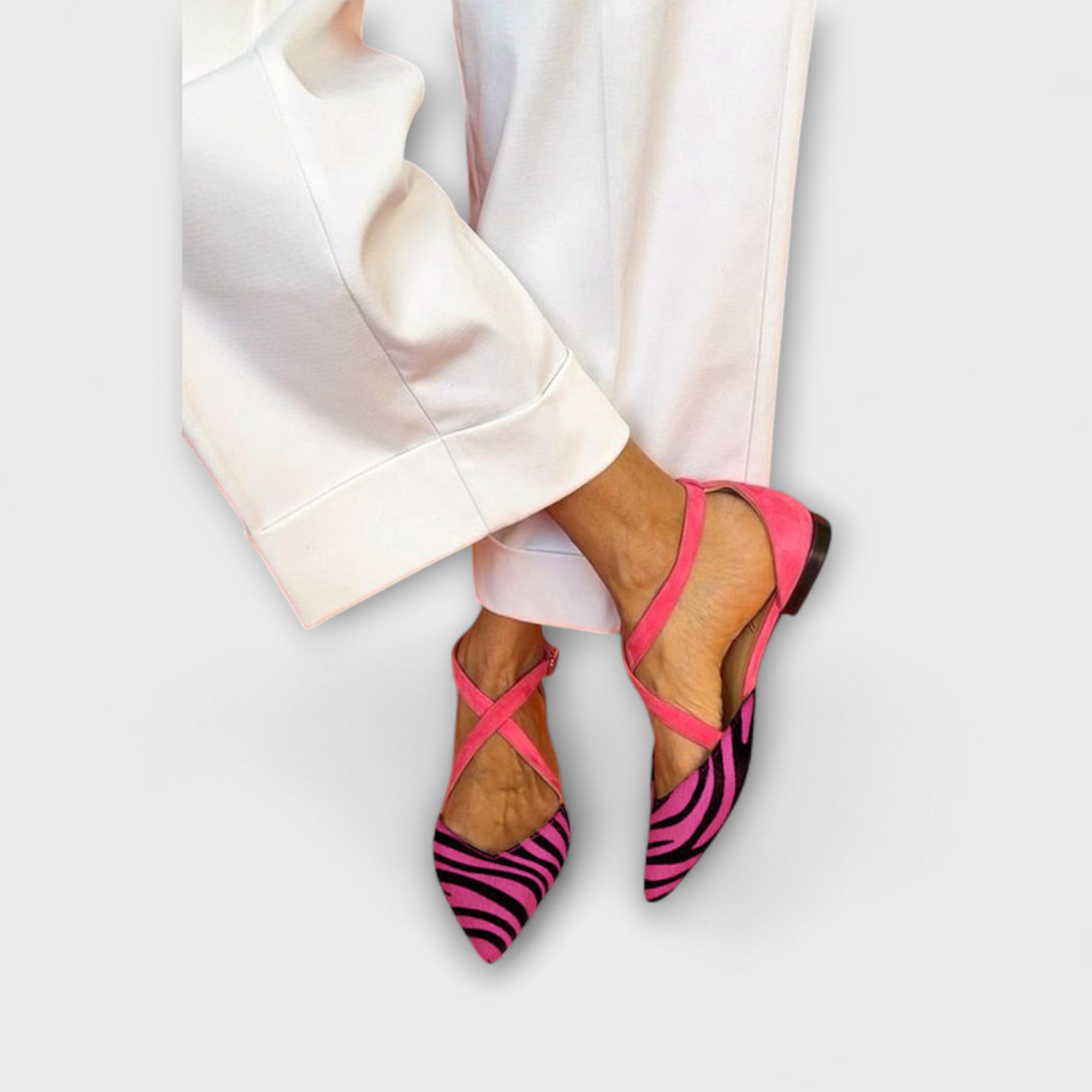 Ροζ Δύναμη Zebra-Flats