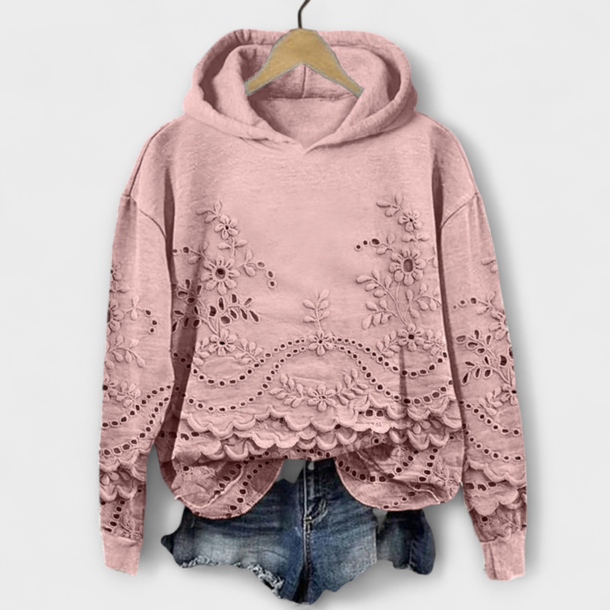 Grace – Vintage Hoodie με λουλουδάτο σχέδιο