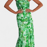 Reya Vestido Asimétrico de Un Hombro con Estampado Floral