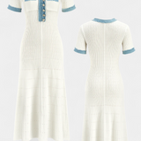 Alexia Vestido Midi de Punto con Ribete